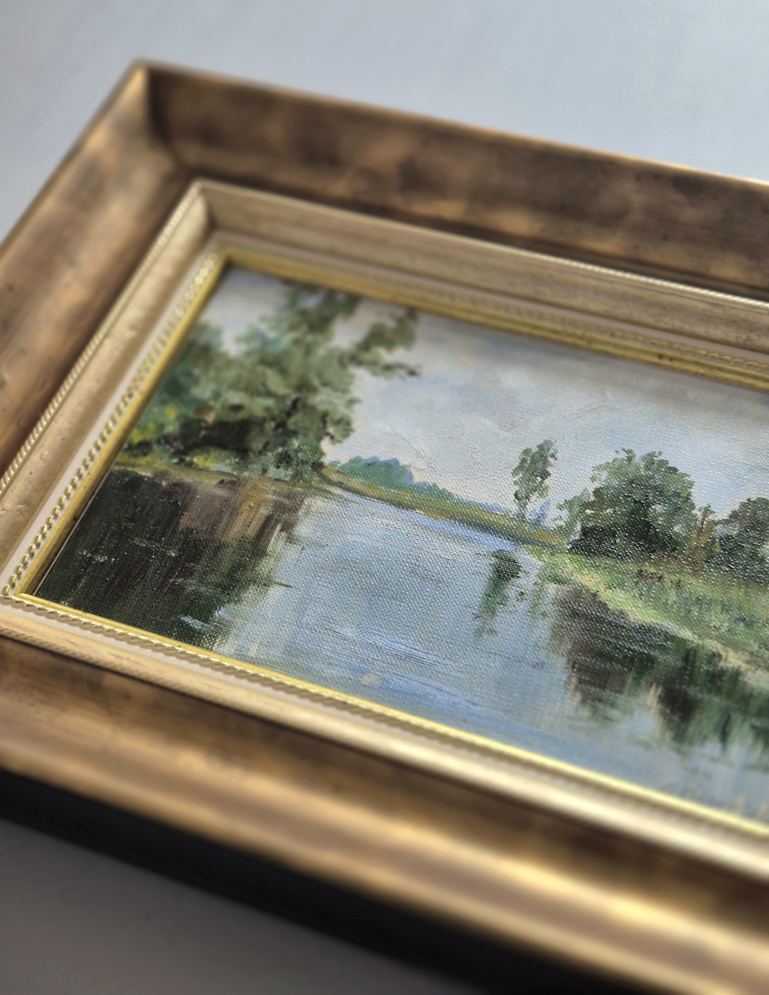 Оригинальная картина Елены Савич "Речной пейзаж", 30*23 см